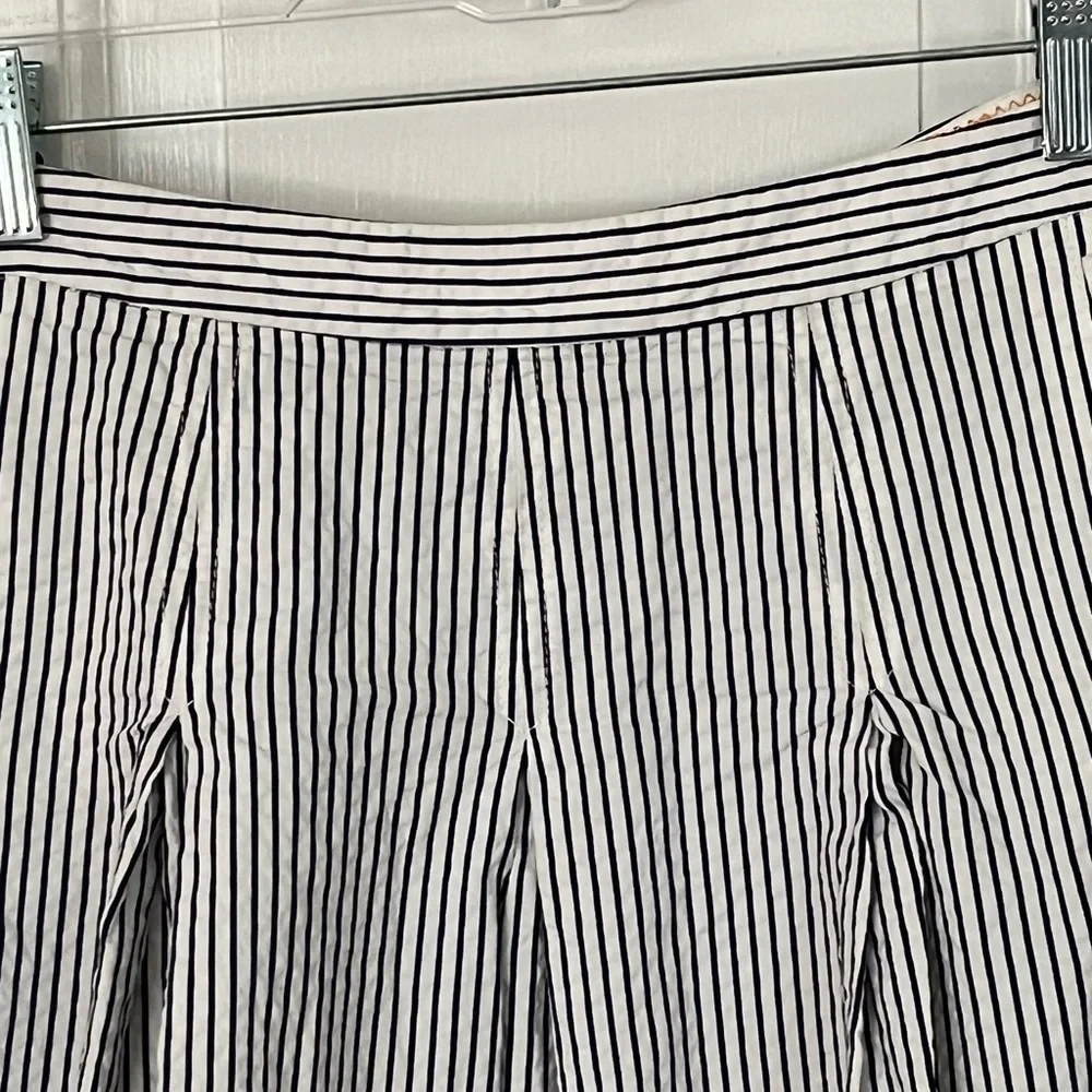 J. Crew Black and White A-Line Striped Skirt